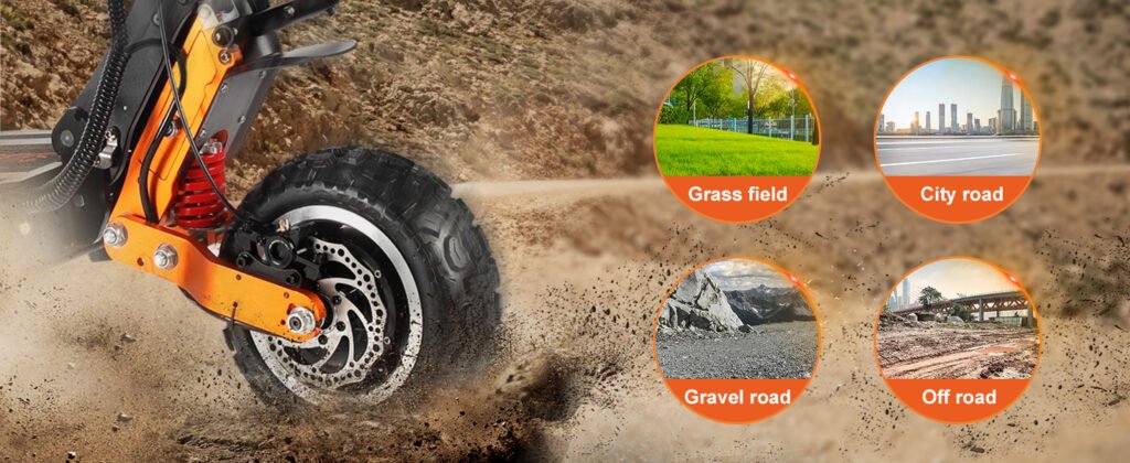 MetaMoov ZO01 Plus electric scooter on rugged terrain