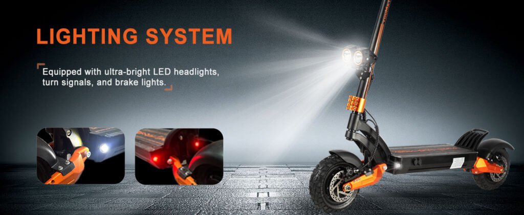 MetaMoov ZO08 electric scooter front LED lighting system